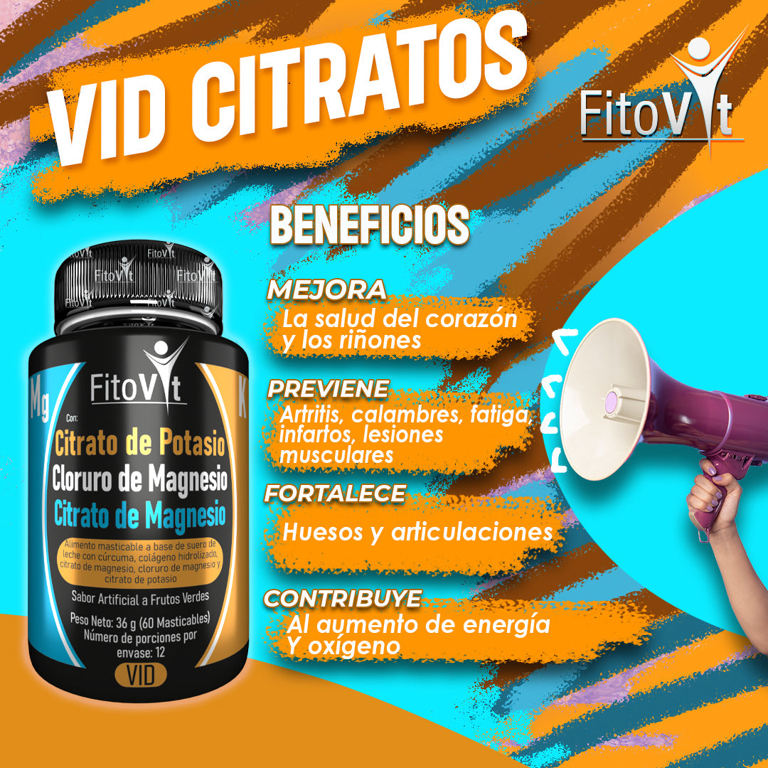 Citrato de Potasio, Cloruro de Magnesio y Citrato de Magnesio